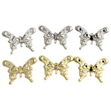 Crystal Rhinestone Pearl Butterfly Jewelry Charms 30pcs 20*27mm