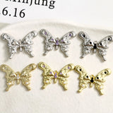 Crystal Rhinestone Pearl Butterfly Jewelry Charms 30pcs 20*27mm