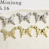 Crystal Rhinestone Pearl Butterfly Jewelry Charms 30pcs 20*27mm