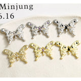 Crystal Rhinestone Pearl Butterfly Jewelry Charms 30pcs 20*27mm