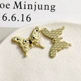 Crystal Rhinestone Pearl Butterfly Jewelry Charms 30pcs 20*27mm