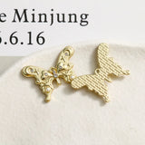 Crystal Rhinestone Pearl Butterfly Jewelry Charms 30pcs 20*27mm
