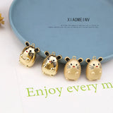 20pcs Mouse Charms Bright Dull Metal Alloy Earring Necklace Keychain 18*26mm