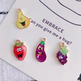 50pcs Fruit Vegetables Enamel Alloy Charms Oil Metal Pendants