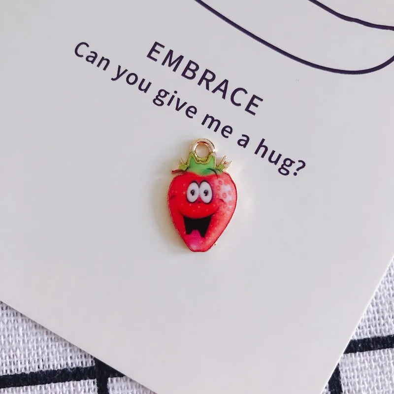 50pcs Fruit Vegetables Enamel Alloy Charms Oil Metal Pendants