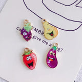 50pcs Fruit Vegetables Enamel Alloy Charms Oil Metal Pendants