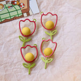 Lulip Flower Enamel Alloy Charms 20pcs Drop Oil Metal Ornament Accessories