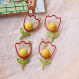 Lulip Flower Enamel Alloy Charms 20pcs Drop Oil Metal Ornament Accessories