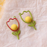 Lulip Flower Enamel Alloy Charms 20pcs Drop Oil Metal Ornament Accessories