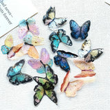 30pcs 22*25mm Glitter Butterfly Resin Cabochons for Jewelry Making