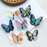 30pcs 22*25mm Glitter Butterfly Resin Cabochons for Jewelry Making