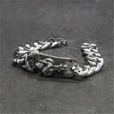 Demon Skull Play Guitar Bracelet Stainless Steel Hiphot Rock Band