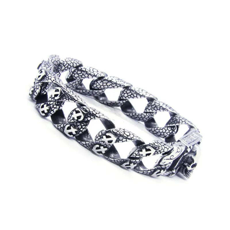 Polish Anchor Bracelet 316L Stainless Steel Hiphot Style