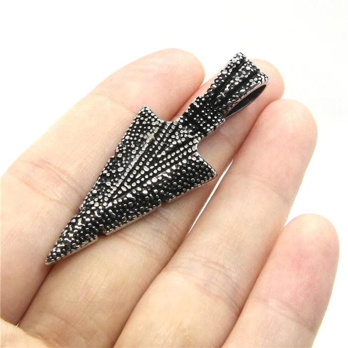 Dots Sharp Arrow Mens Pendant Stainless Steel Punk Pendant