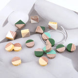 Resin Wood Jewelry Beading Charms Square Round Ornament Accessory DIY