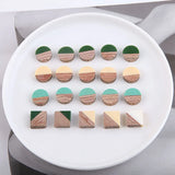 Resin Wood Jewelry Beading Charms Square Round Ornament Accessory DIY