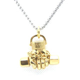 Stainless Steel Dumbbell Pendant Necklace for Men
