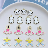 Enamel Alloy Charms 40pcs Panda Girl Boy Necklace Earring Pendants