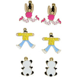 Enamel Alloy Charms 40pcs Panda Girl Boy Necklace Earring Pendants