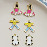 Enamel Alloy Charms 40pcs Panda Girl Boy Necklace Earring Pendants