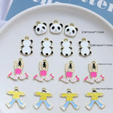 Enamel Alloy Charms 40pcs Panda Girl Boy Necklace Earring Pendants