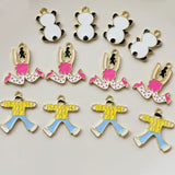 Enamel Alloy Charms 40pcs Panda Girl Boy Necklace Earring Pendants