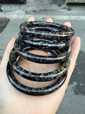 Natural Plum Blossom Jade Bangle Handring Fine Jewelry
