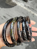 Natural Plum Blossom Jade Bangle Handring Fine Jewelry