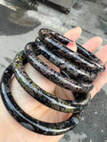 Natural Plum Blossom Jade Bangle Handring Fine Jewelry