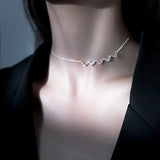 925 Silver Zircon Star Necklace for Women