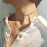 925 Silver Zircon Star Necklace for Women