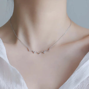 925 Silver Zircon Star Necklace for Women