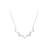 925 Silver Zircon Star Necklace for Women