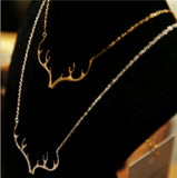 Antlers Pendant Necklace for Women - Christmas Birthday Party Jewelry