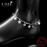 925 Silver Butterfly Pendant Anklet Bracelet Foot Chain for Women