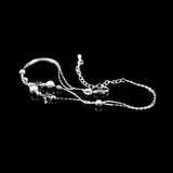 Double Layer Star Frosted Bead Pendant Anklets 925 Sterling Silver