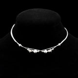 Double Layer Star Frosted Bead Pendant Anklets 925 Sterling Silver