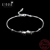 Double Layer Star Frosted Bead Pendant Anklets 925 Sterling Silver