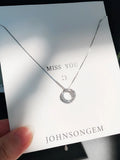 925 Silver Choker Necklace with Rhinestone Pendant | Women's Jewelry Gift