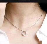 925 Silver Choker Necklace with Rhinestone Pendant | Women's Jewelry Gift