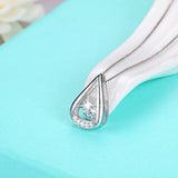 Triangle Water Pendant Necklace 925 Silver Rhinestone CZ Women Jewelry