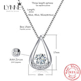 Triangle Water Pendant Necklace 925 Silver Rhinestone CZ Women Jewelry