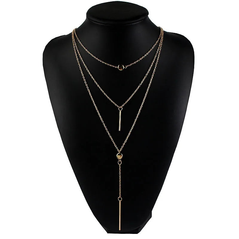 Punk Bar Dots Tassel Choker Necklace For Couple Lovers' Girl Gift