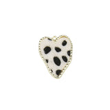 Leopard Printing Felt Wool Heart Charms Earring Necklace Pendant