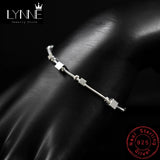 Square Pendant 925 Silver Bracelet Ladies Hand Chain Gift