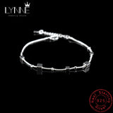 Square Pendant 925 Silver Bracelet Ladies Hand Chain Gift