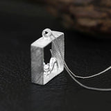 Cat Pendant Sweater Chain Silver Plated Charm Jewelry For Women Girls
