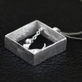 Cat Pendant Sweater Chain Silver Plated Charm Jewelry For Women Girls