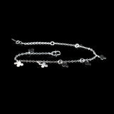 925 Silver Leaf Clover Pendant Bracelet Lucky Chain for Women