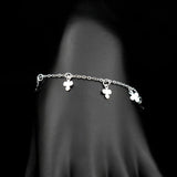 925 Silver Leaf Clover Pendant Bracelet Lucky Chain for Women